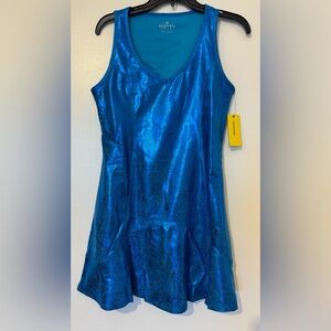 NWT Eleven by Venus Williams Moon Desert Dress in Aqua Snake Sz M